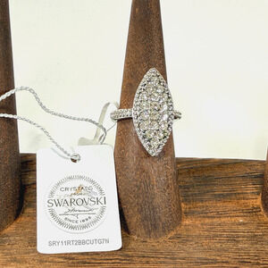 Swarovski Crystal Marquise Shaped Cocktail Ring Stainless Steel 316LSS Sz 5 NWT